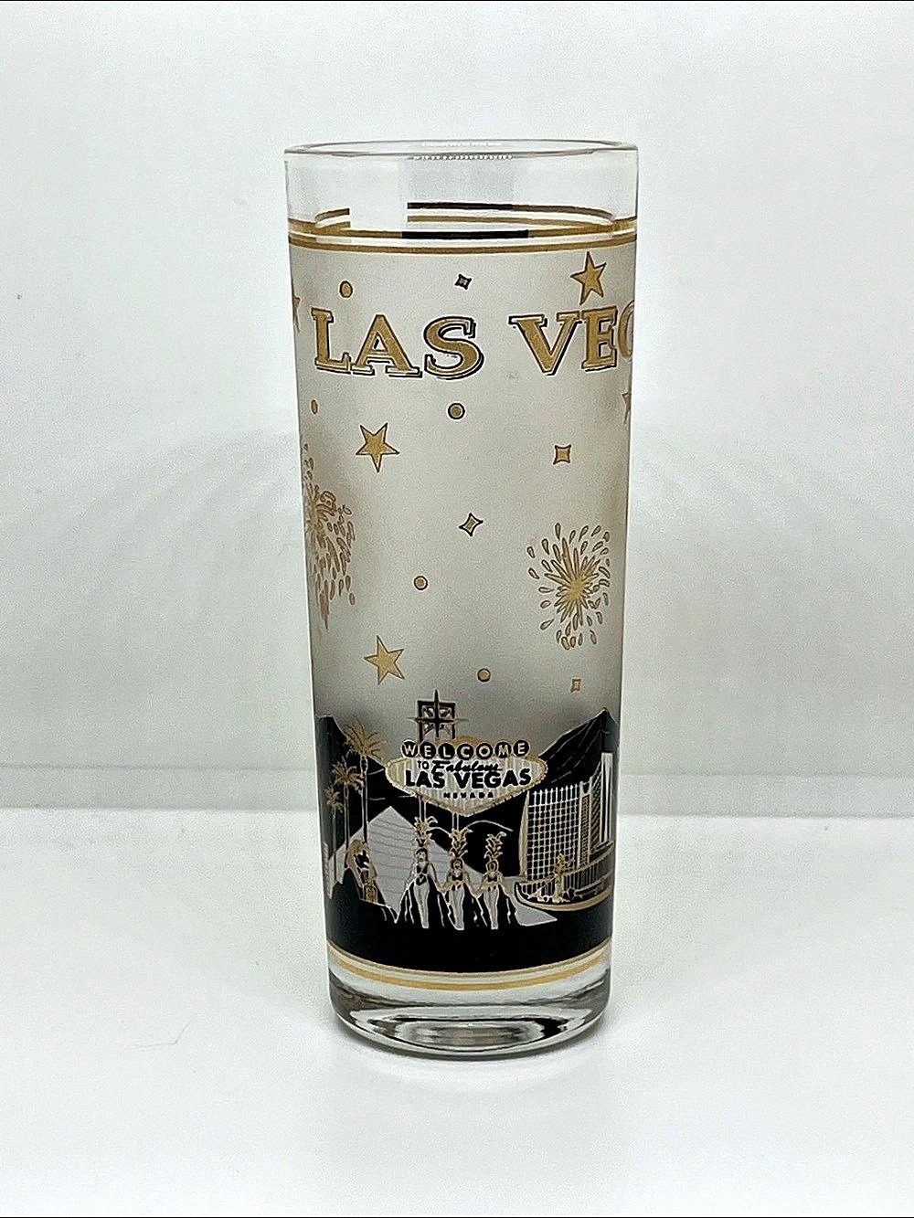 Las Vegas Souvenir Glass Clear & Black